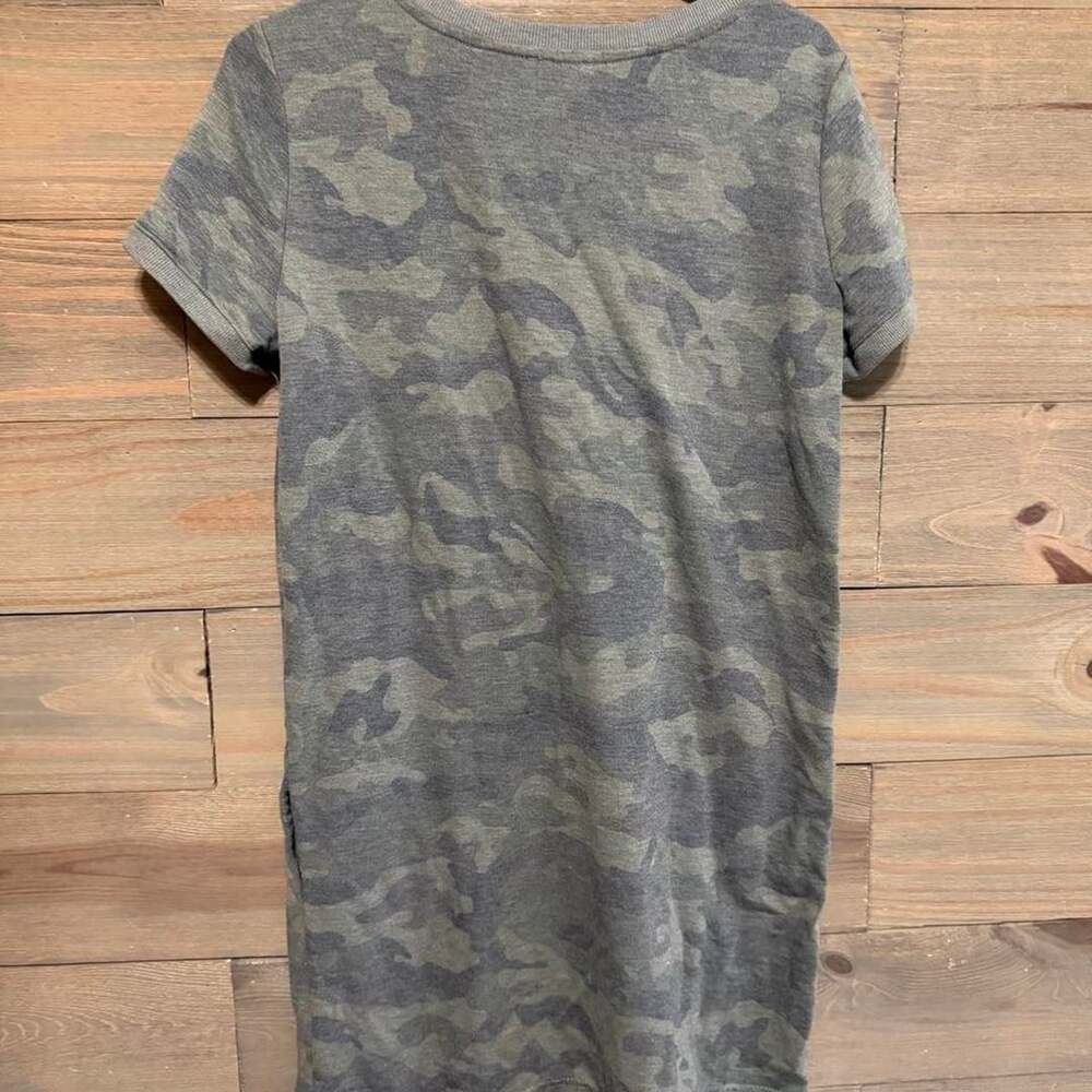 Jane and Delancey Green and Gray Camo Sweatshirt Dress